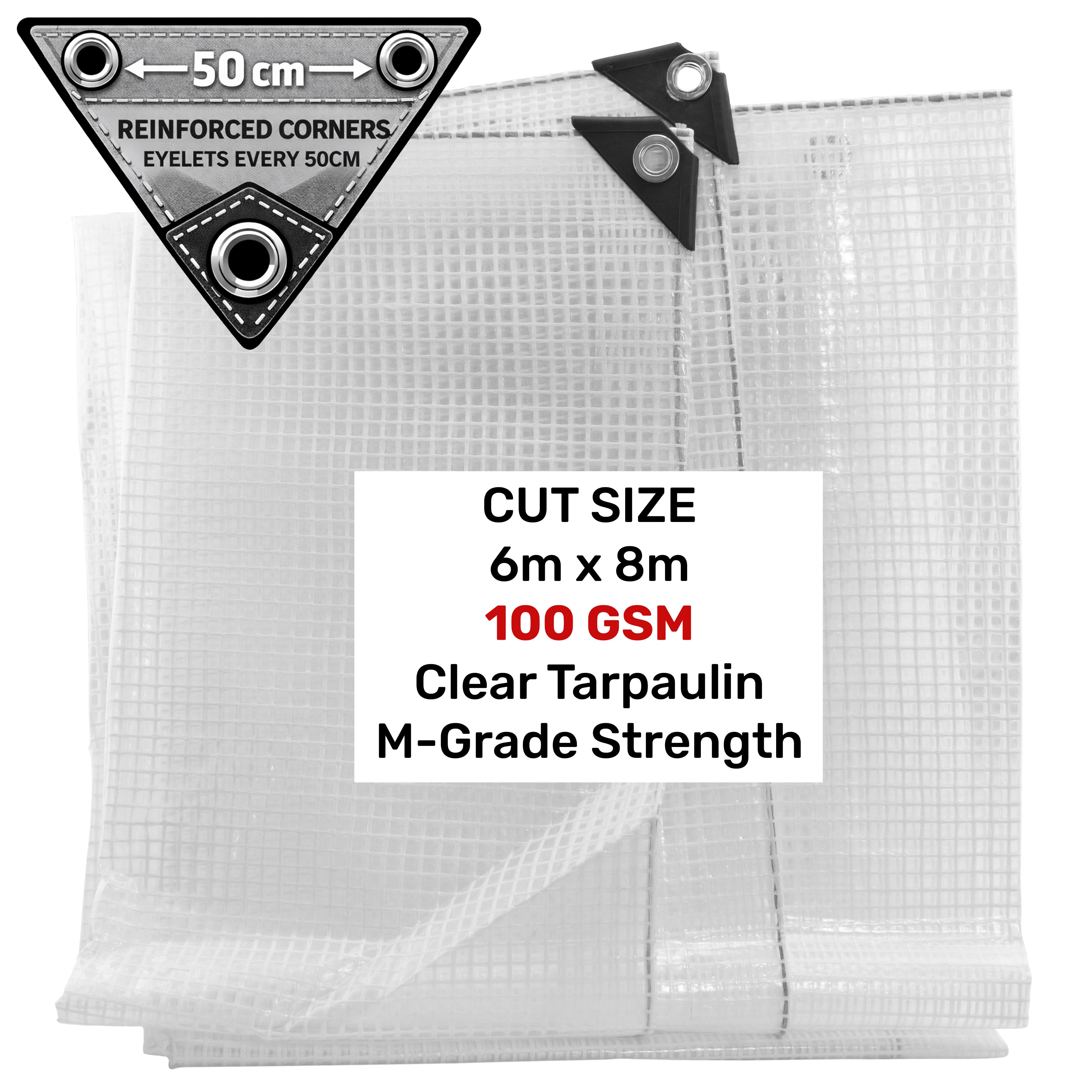 Clear M-Grade Tarpaulin 6m x 8m