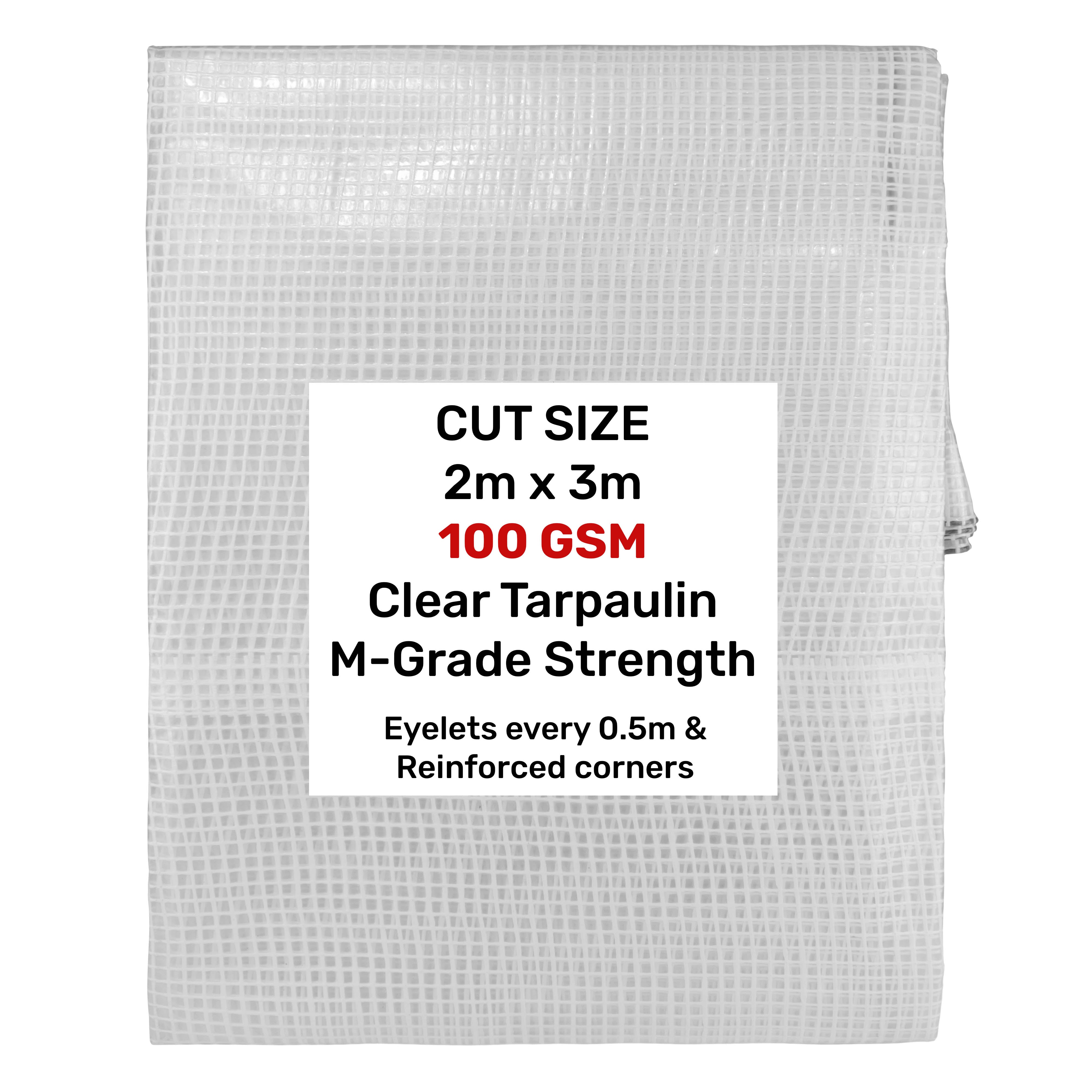 Clear M-Grade Tarpaulin 2m x 3m