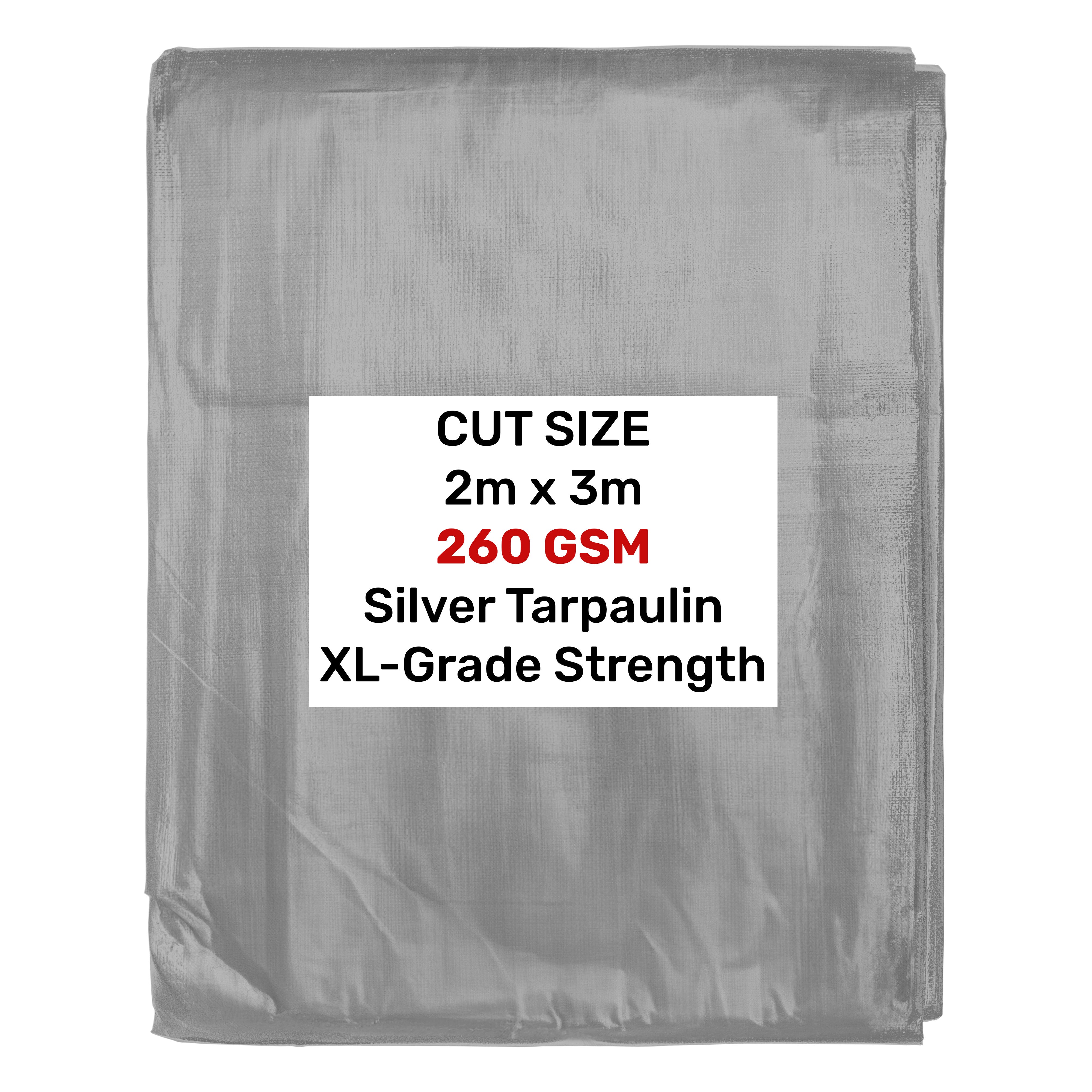 Silver XL-Grade Tarpaulin 2m x 3m