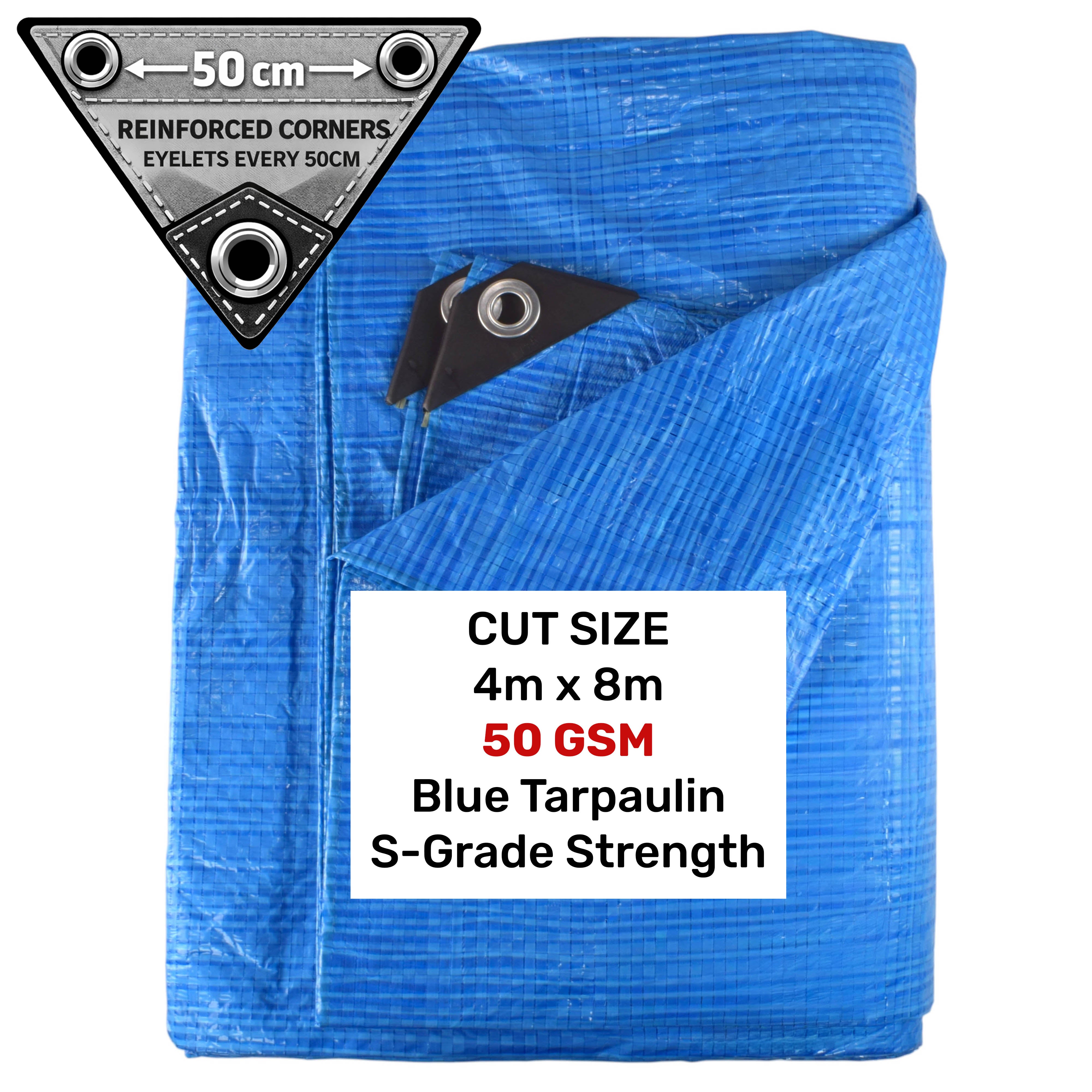 Blue S-Grade Tarpaulin 4m x 8m