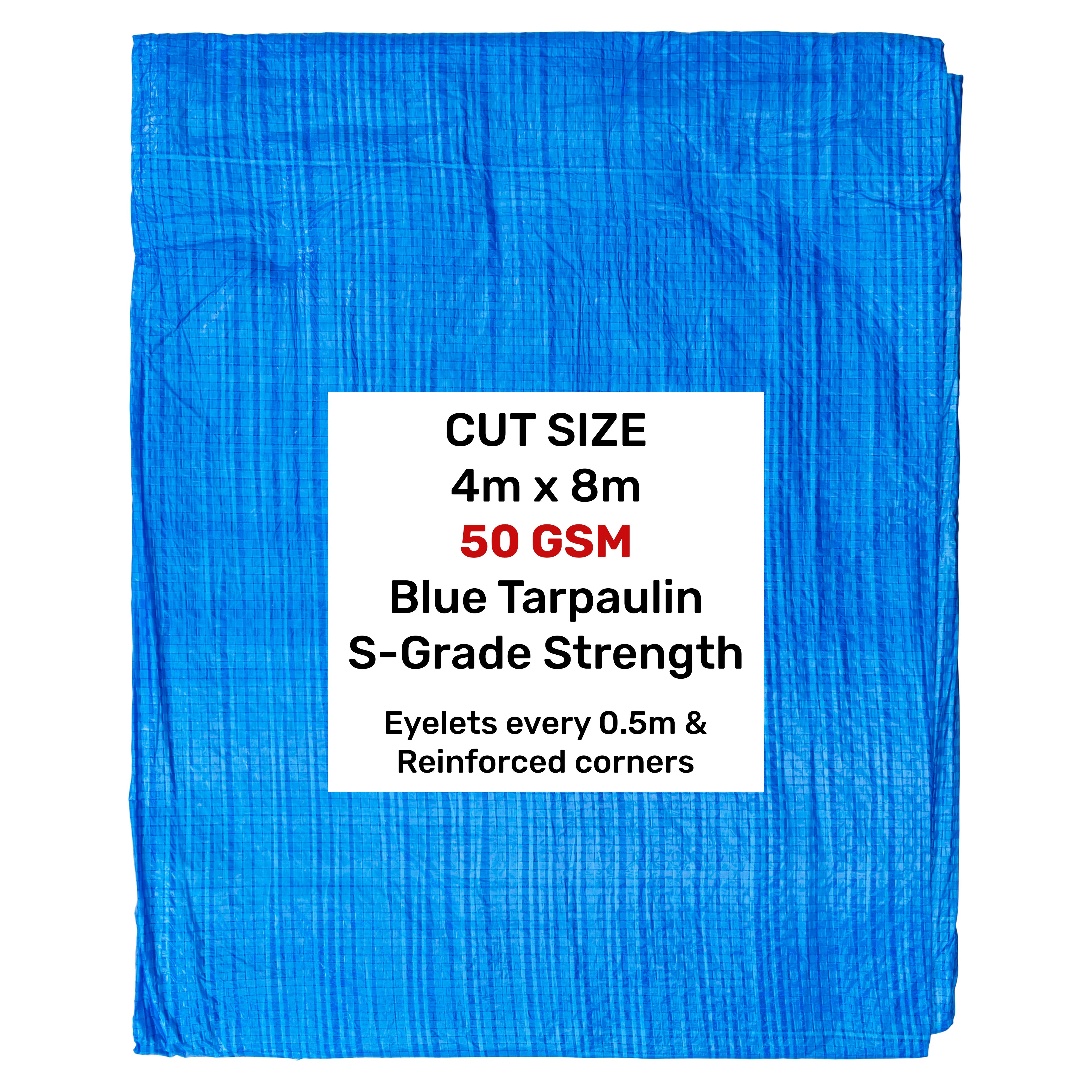 Blue S-Grade Tarpaulin 4m x 8m