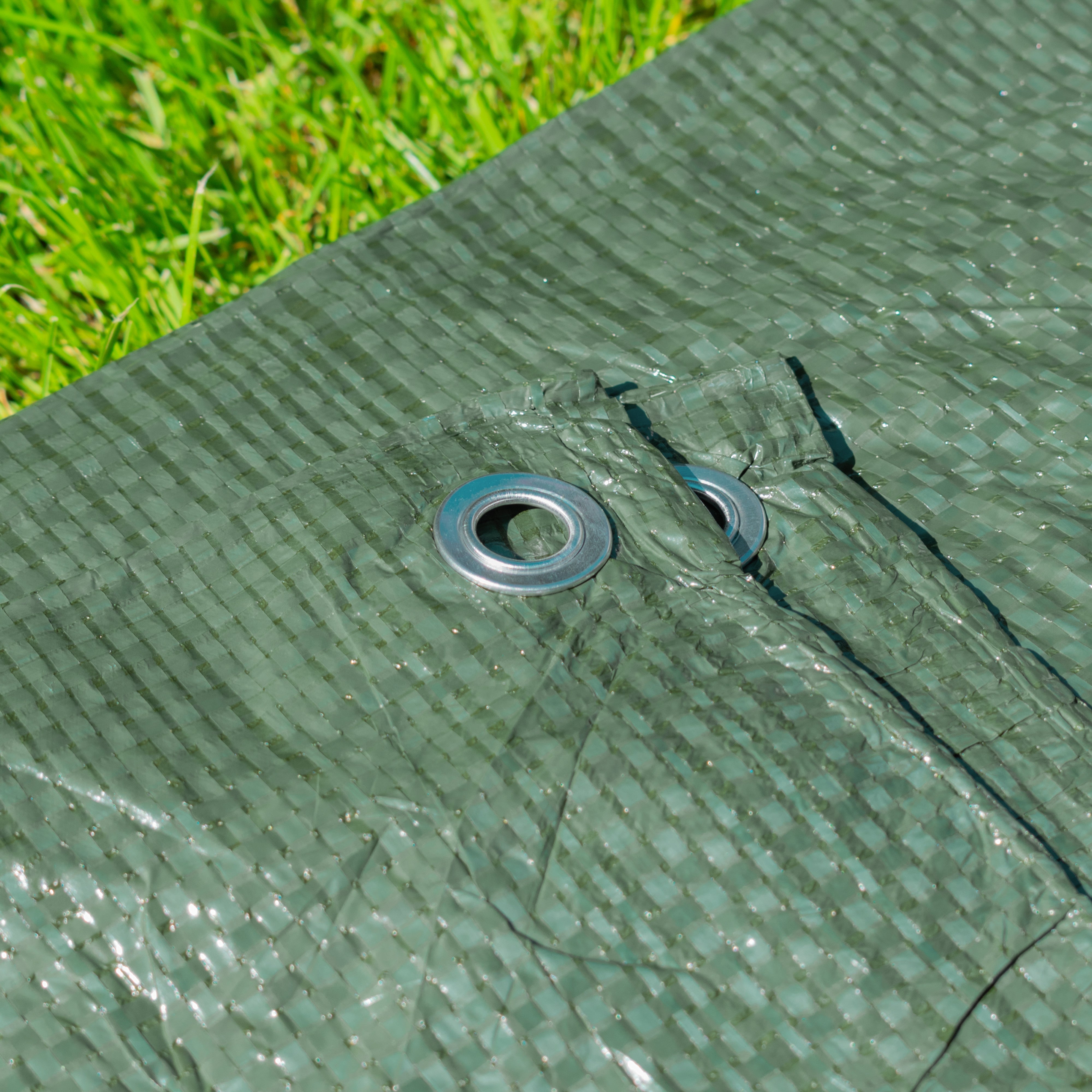 Green S-Grade Tarpaulin with 10 x Bungee Balls (Black)