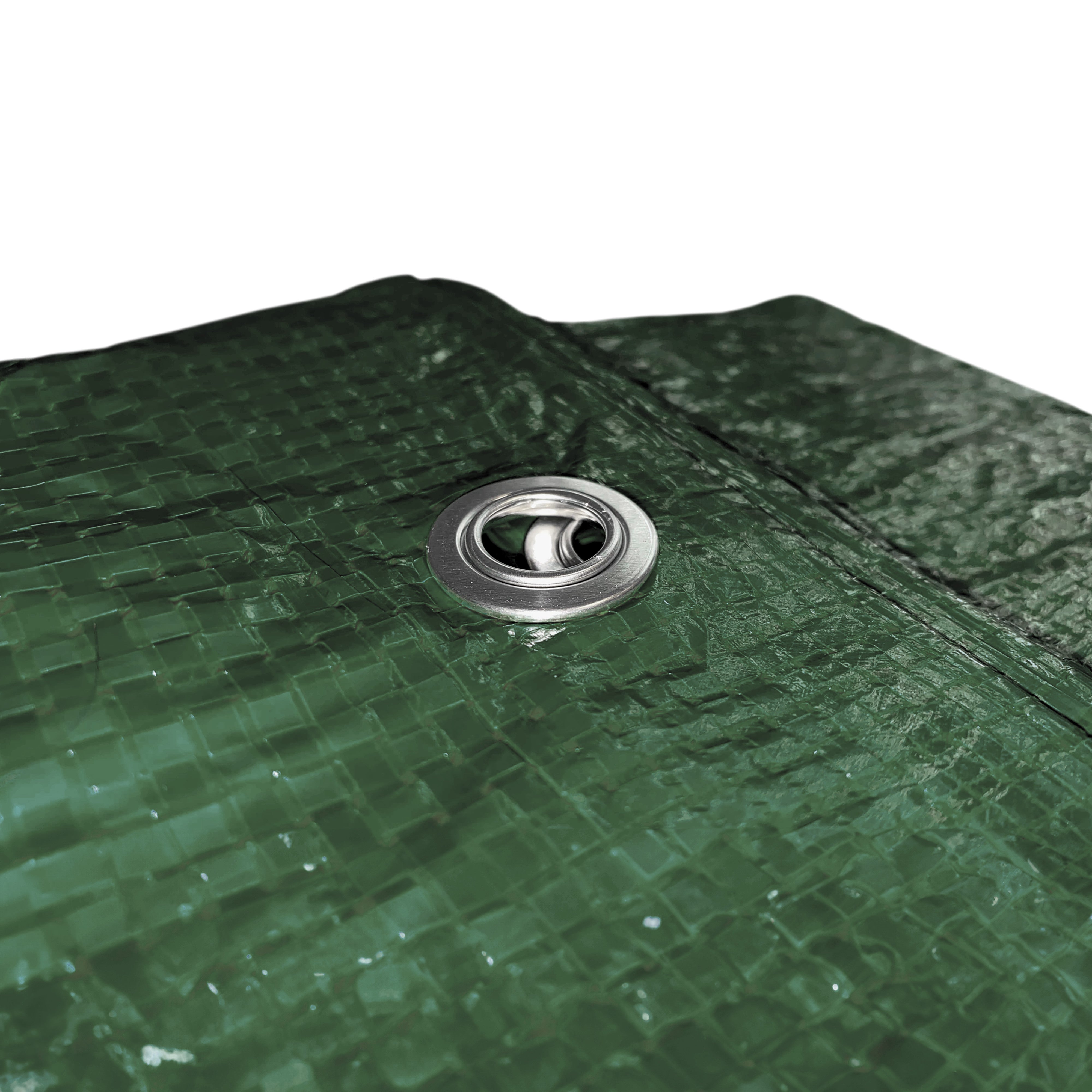 Green S-Grade Tarpaulin with 10m of 6mm Bungee Rope and 10 x Slide Type Tarp Clips