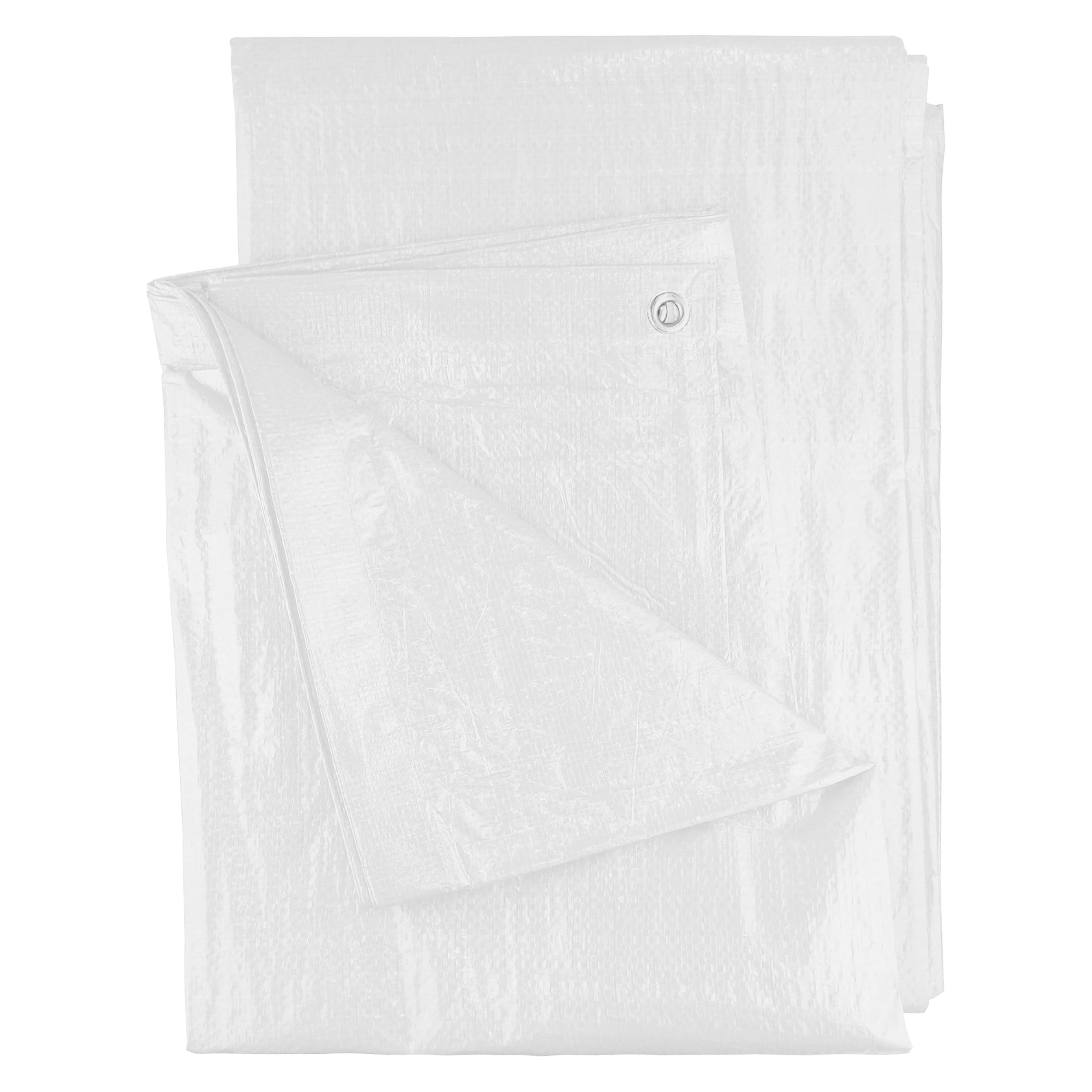 White M-Grade Tarpaulin with 10 Metres of 8mm Bungee Rope