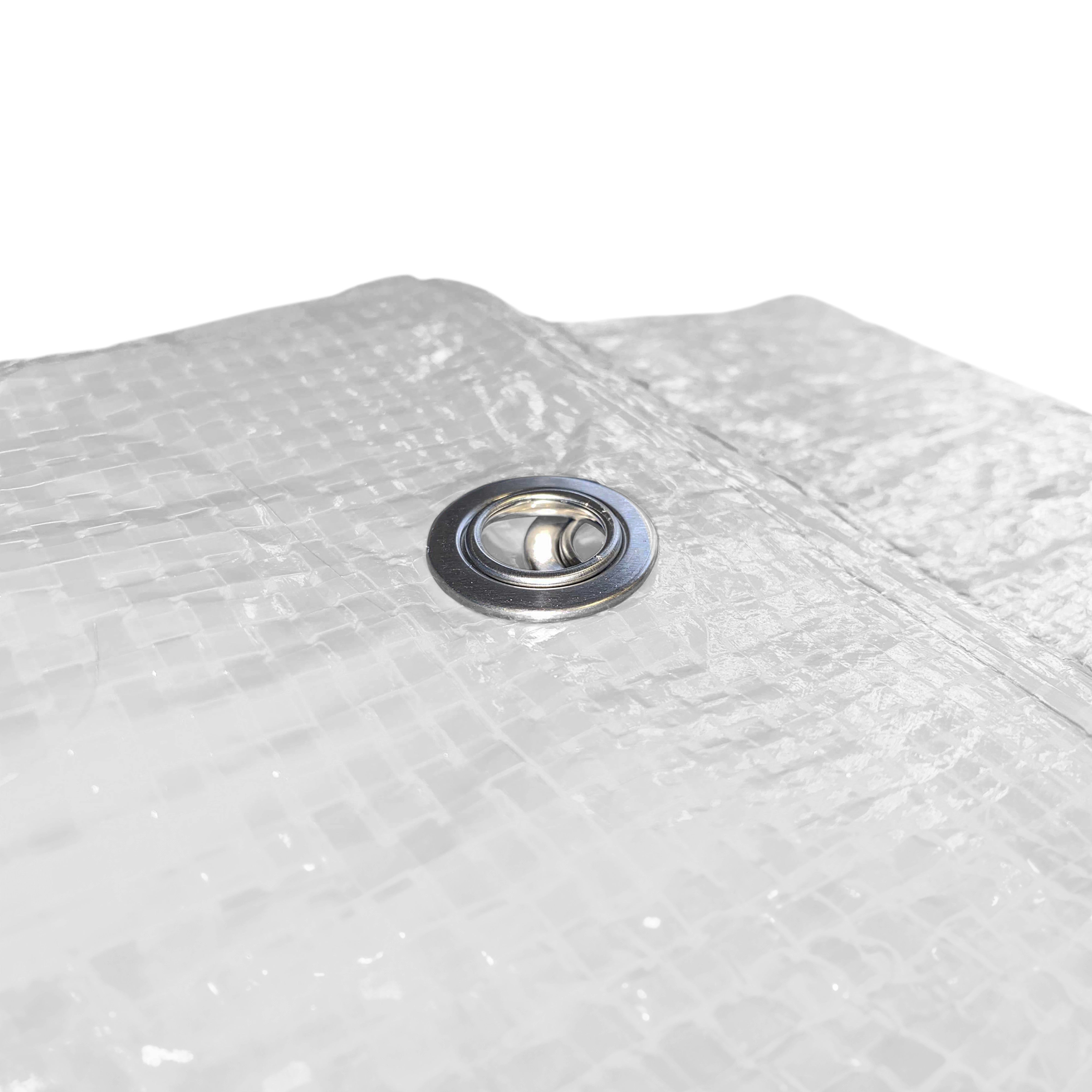 White M-Grade Tarpaulin with 10 Metres of 8mm Bungee Rope