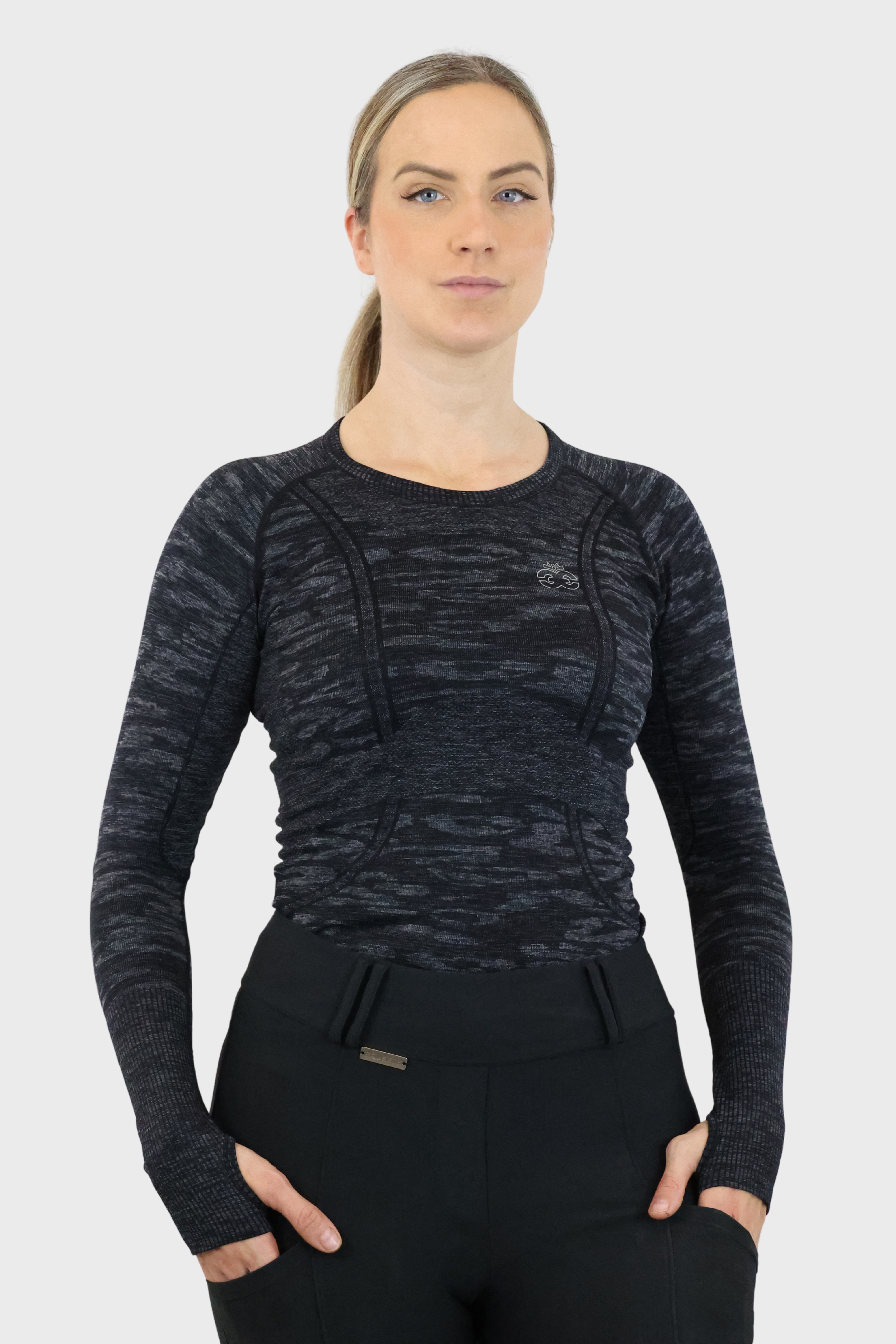 Equeene Molly Seamless Training Top - Camo Black