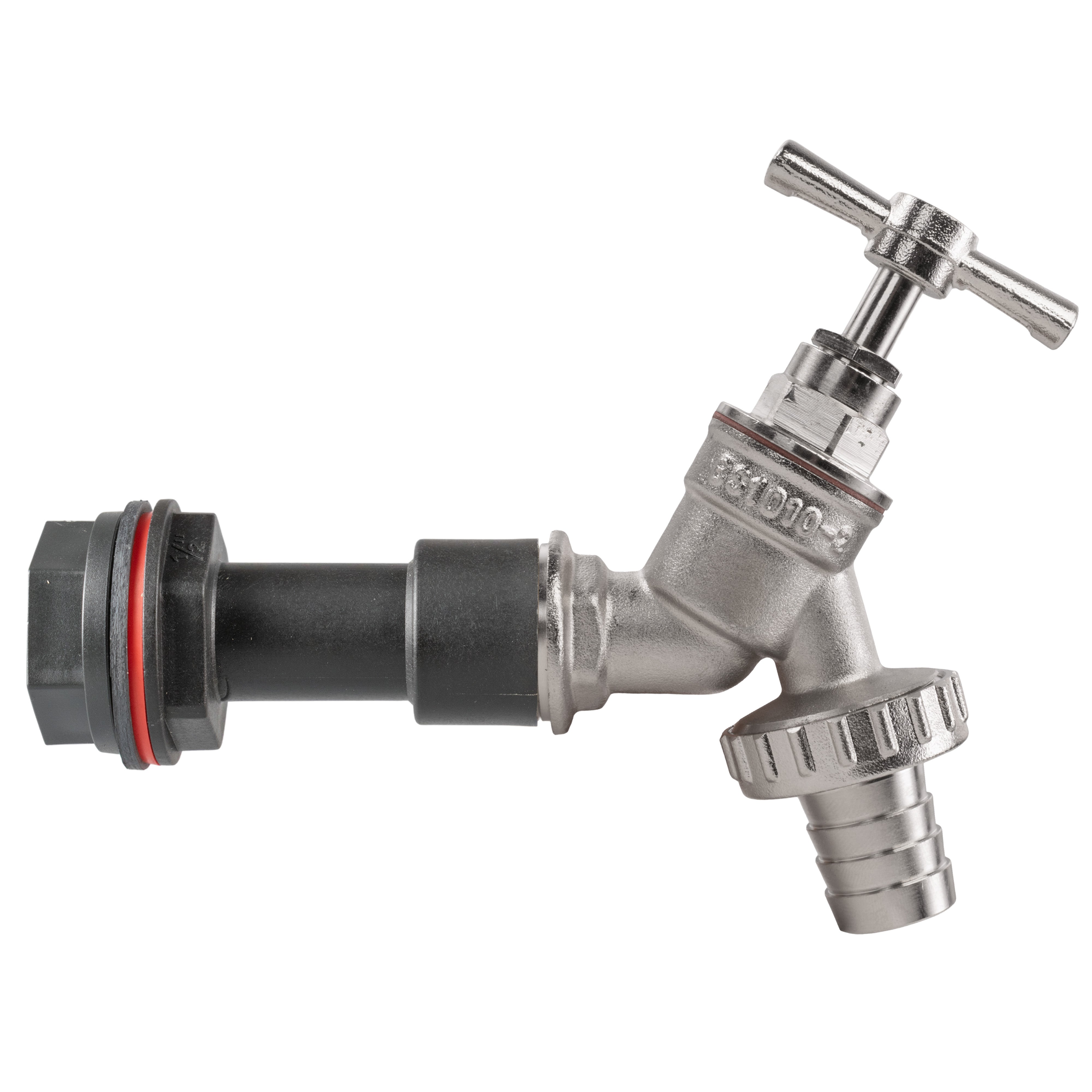 Water Butt Extension Kit 1/2" with Nickel Plated Barbed Tap and Drill Bit