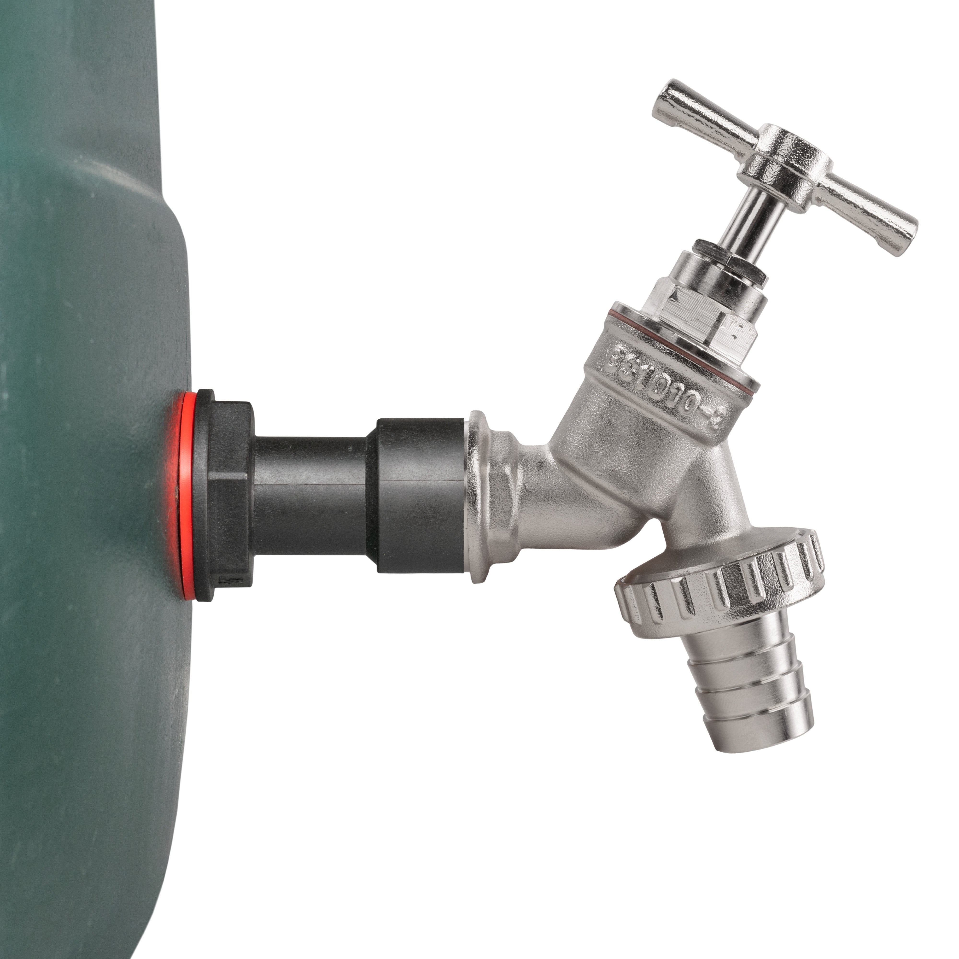 Water Butt Extension Kit 1/2" with Nickel Plated Barbed Tap and Drill Bit