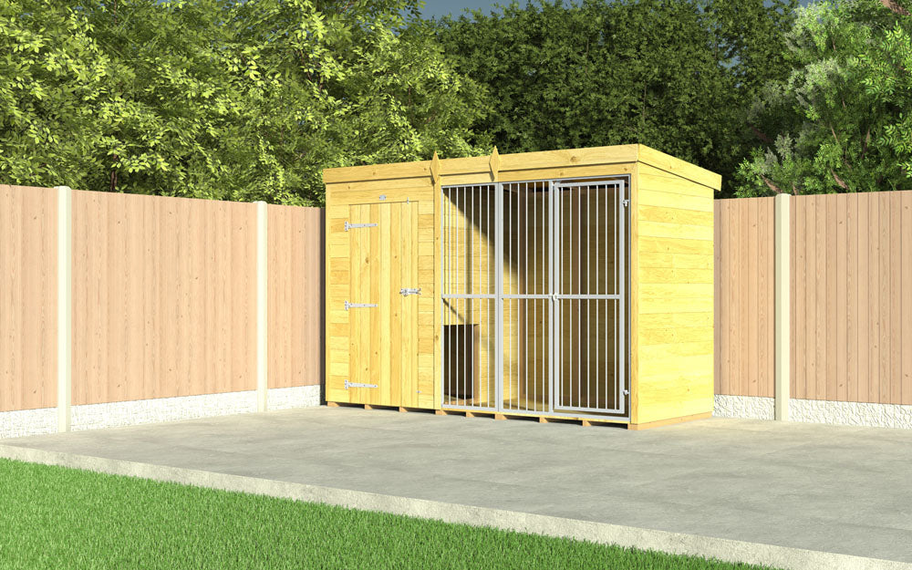 10ft X 6ft Dog Kennel and Run Full Height with Bars