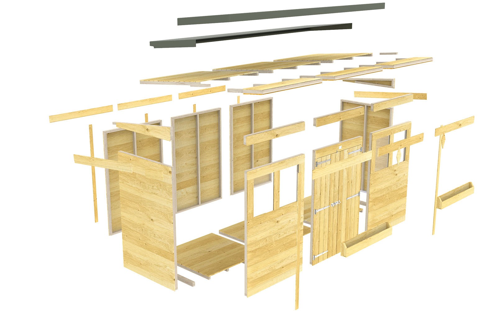 16ft x 4ft Pent Summer Shed