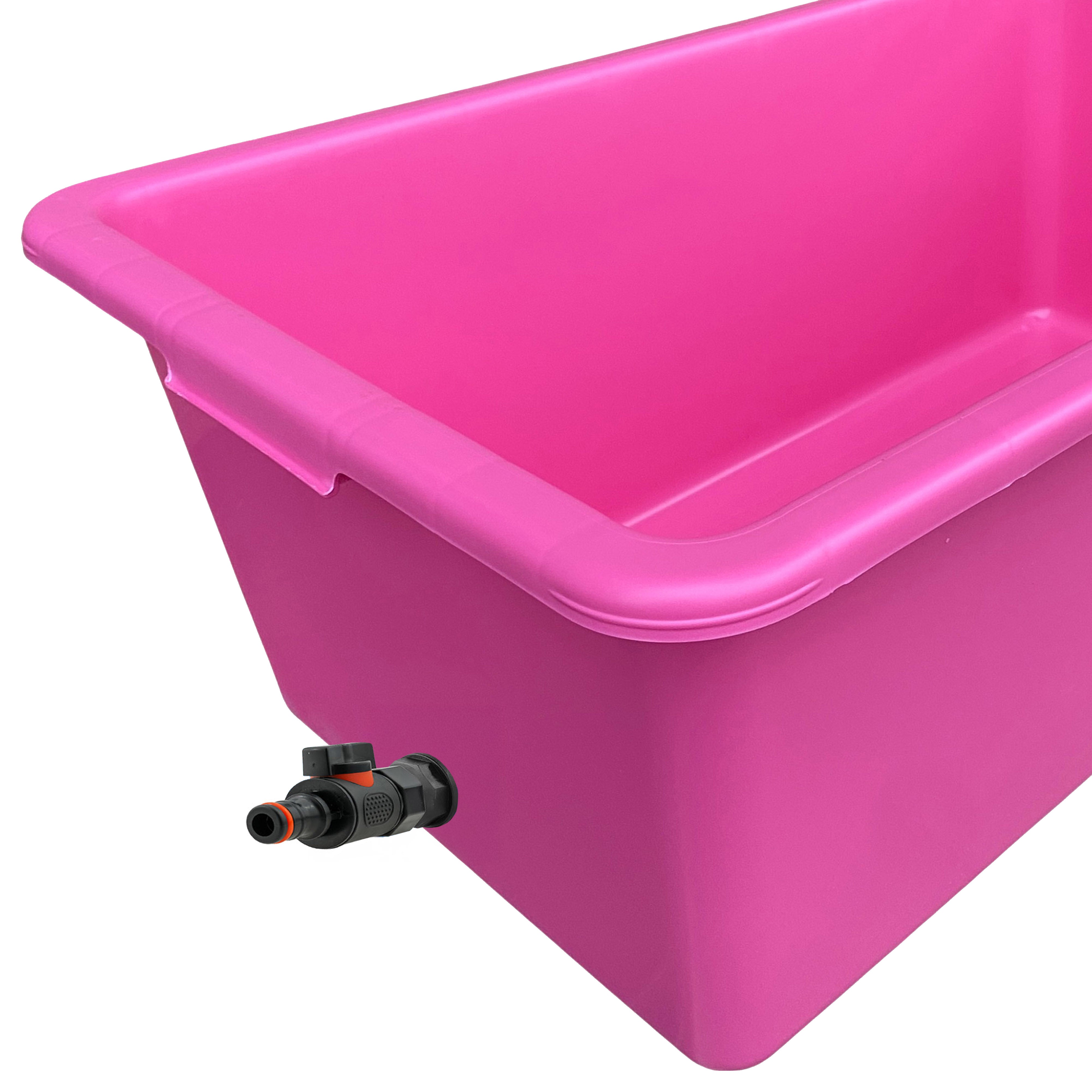 Pink Dog Bath with Drain Valve (Black)