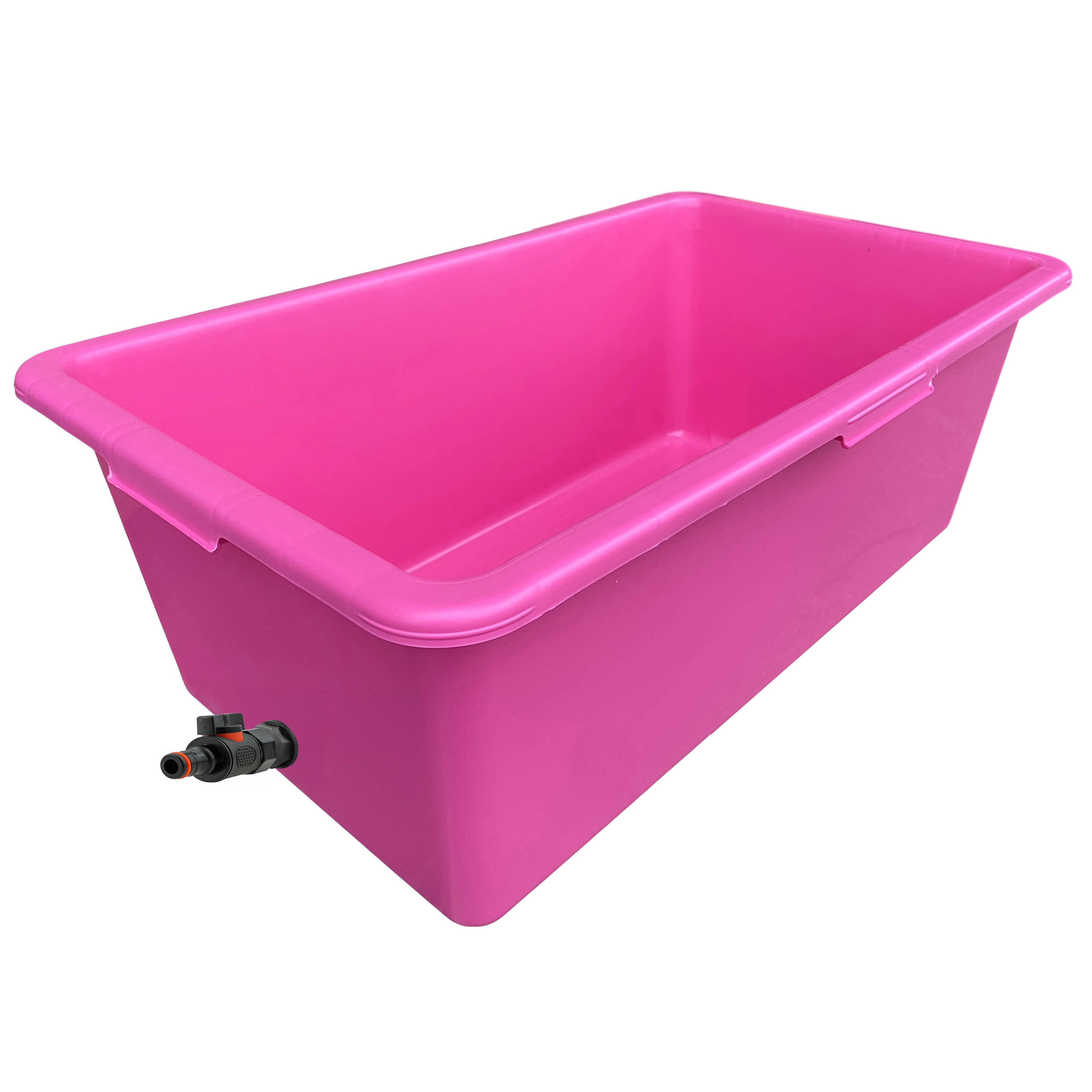 Pink Dog Bath with Drain Valve (Black)