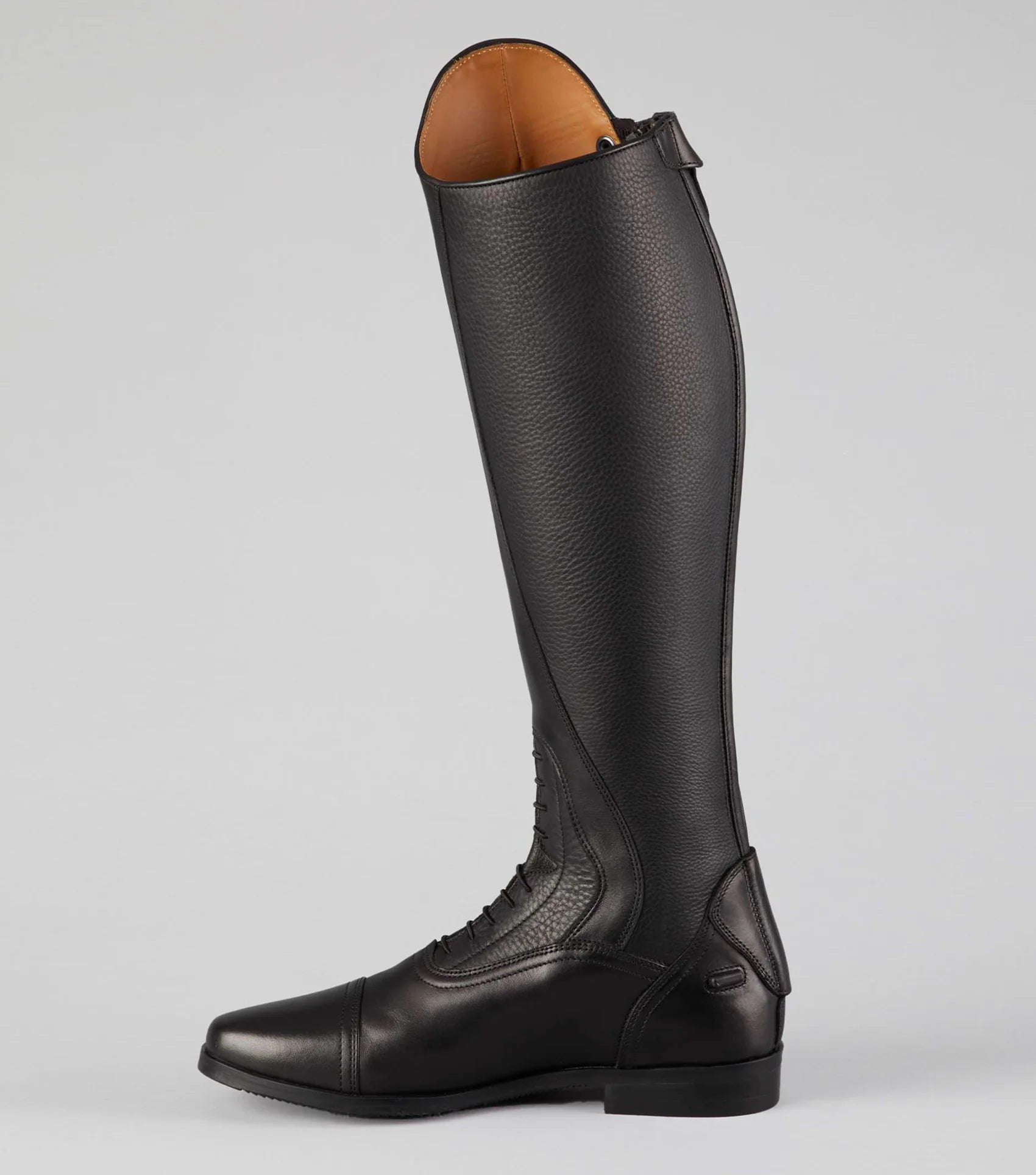 Silentio Mens Tall Leather Field Boot Black
