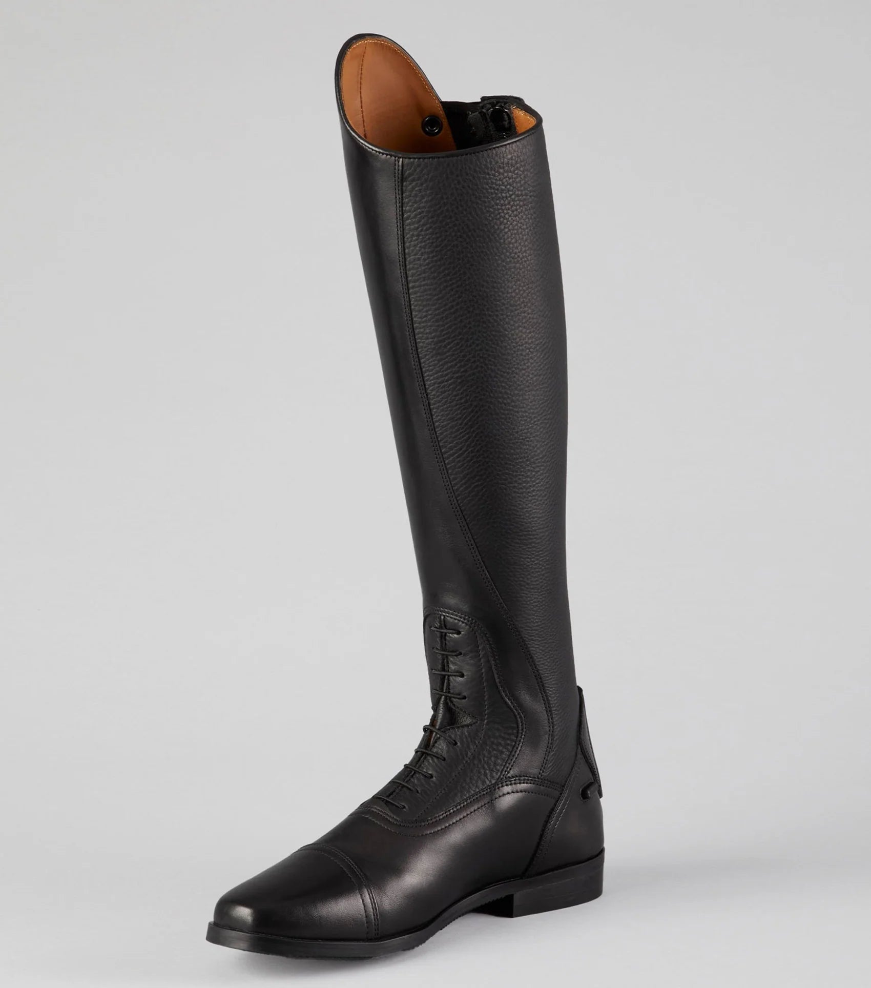Silentio Mens Tall Leather Field Boot Black